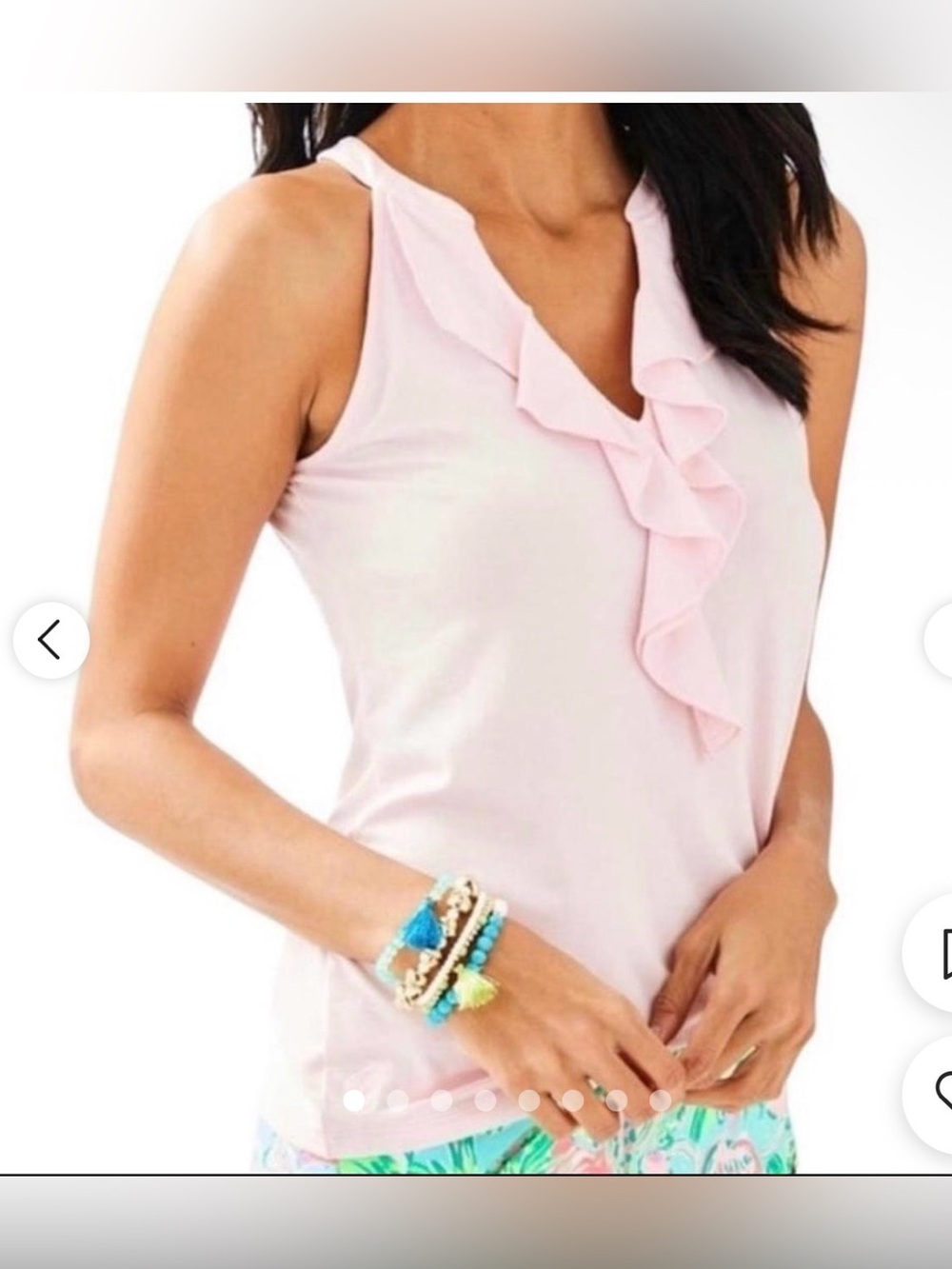 Lilly Pulitzer Light Pink Ruffle V-Neck top. Super soft